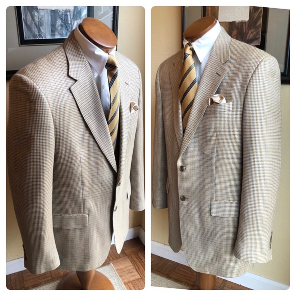 Ralph Lauren CHAPS All Silk Houndstooth Jacket Size 42L - Picture 8 of 14